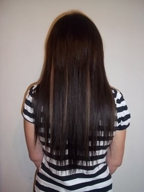 Long dark hair extensions, Cezala Billingshurst