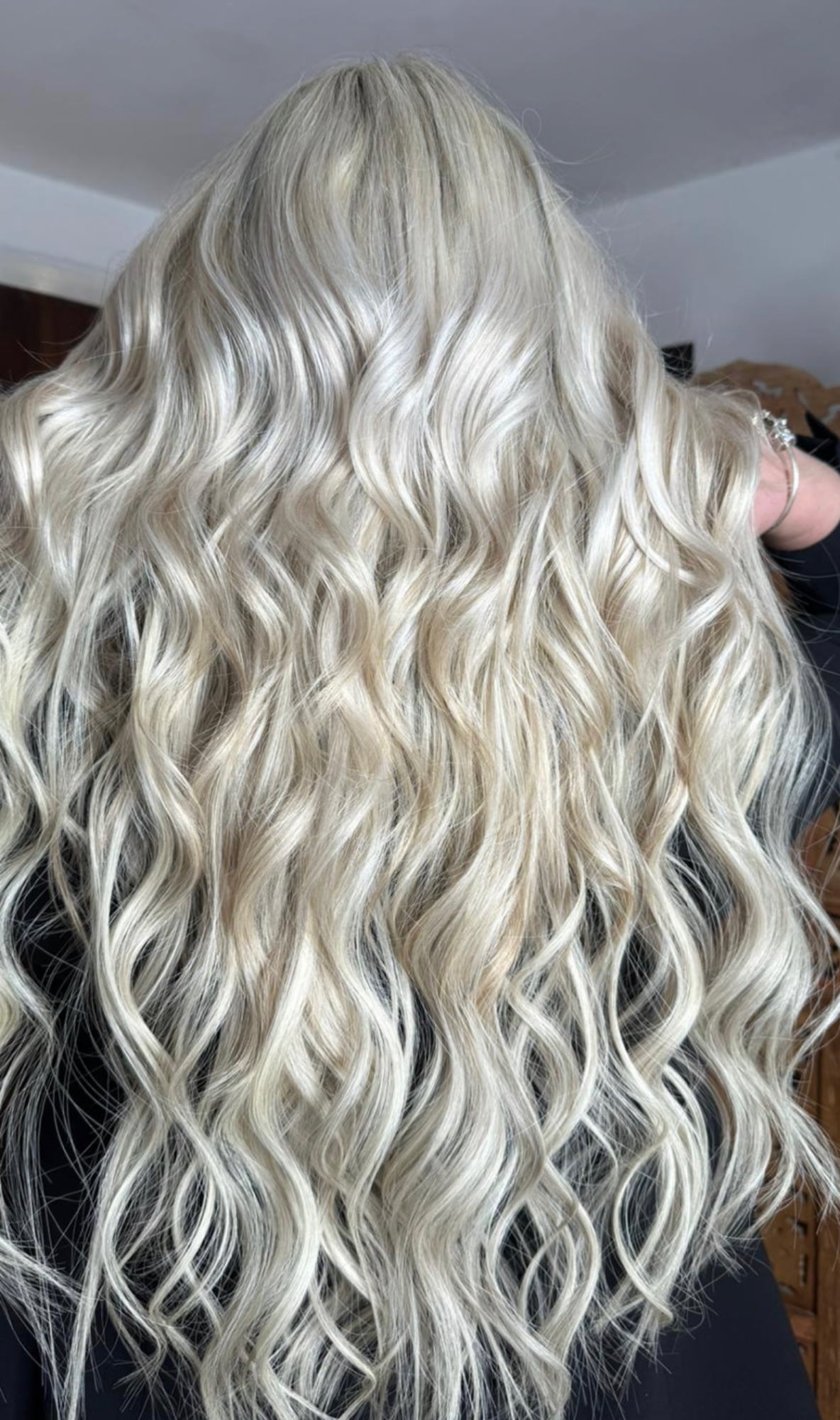 Platinum wavy hair extensions, Cezala Billingshurst