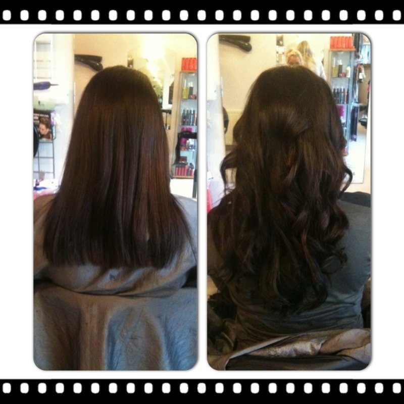 Before and after hair extensions, Cezala Billingshurst